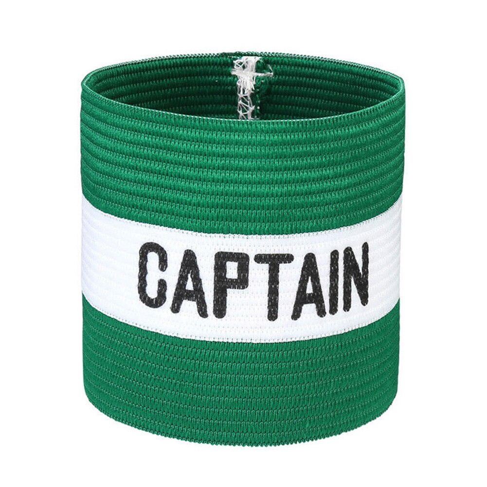 Elastisk leder konkurrence fodbold rugby hockey stærk klæbrighed legeplads iøjnefaldende symbol ærme badge kaptajn armbånd: Grøn