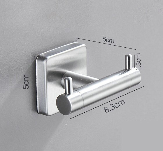 304 Brushed Stainless Steel Single Robe Hook Wall Mounted Towel Hook Clothes Hook Bathroom Hardware: O style