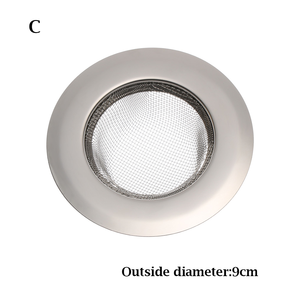 Kitchen Sink Strainer Drain Hole Filter Trap Metal Sink Strainer Stainless Steel Bath Sink Hair Catcher Drain Waste Screen: Type 1 dia9cm