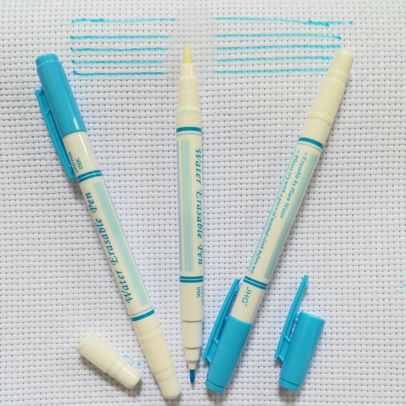 JHG Double Side 3 Pcs Water Erasable Marker Pen For Tailor Fabric Paint Marker Water Soluble Markers Cross Stitch Sewing Tools