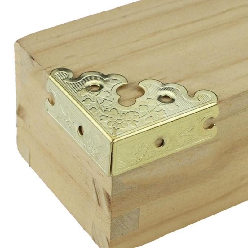 1pc Antique Style Iron Corner Protection Printing Right Iron Protection Angle Wrap Wooden Box Furniture Cabinet Corner Corn G2F8