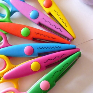 Juego de tijeras para manualidades decorativas para niños, para cortar papel, cinta de tela, álbum de fotos, de álbum de recortes, cortador escolar, 6 unids/set