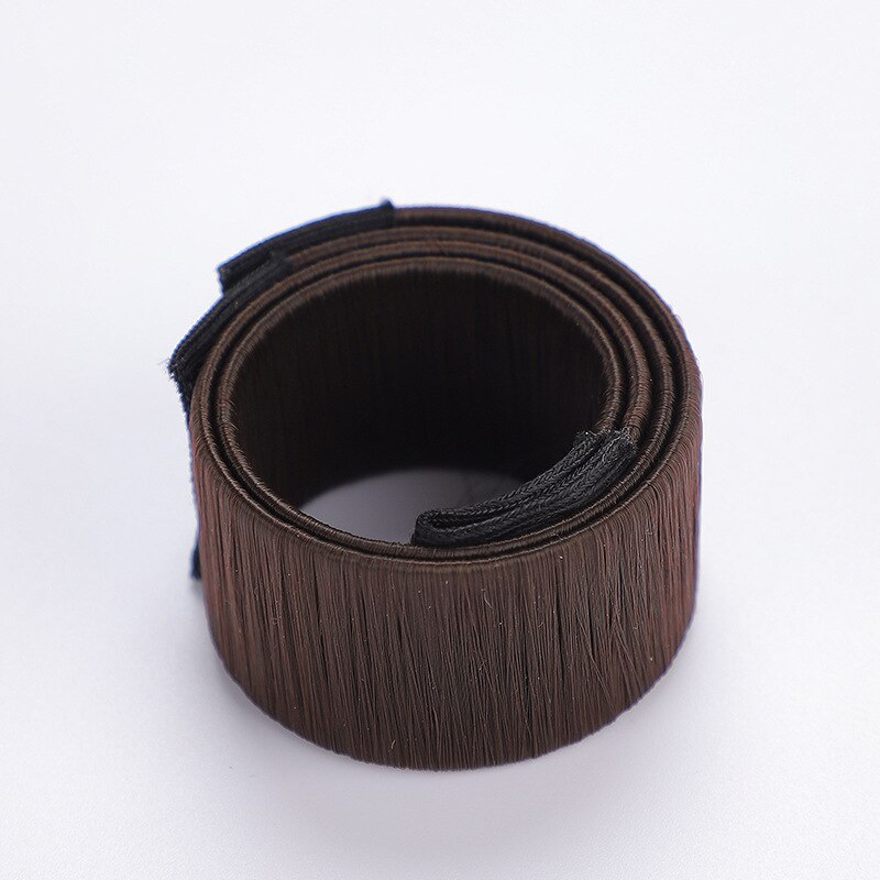 Artefacto de pelo trenzado con cabeza de bola a la , pelo rizado perezoso, anillo de bofetada, juego de cabeza de brote, palo de pelo rizado simple, tocado: Café