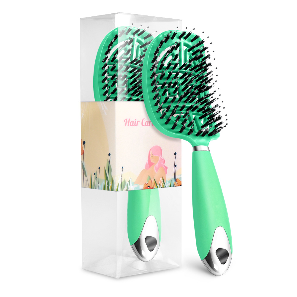 Denman Bürste Wildschweinborsten Haarbürste Kamm Kopfhaut Massage Haarbürste Frauen Lockige Detangler Styling Werkzeuge für Damen Haarbürste: Schwarz