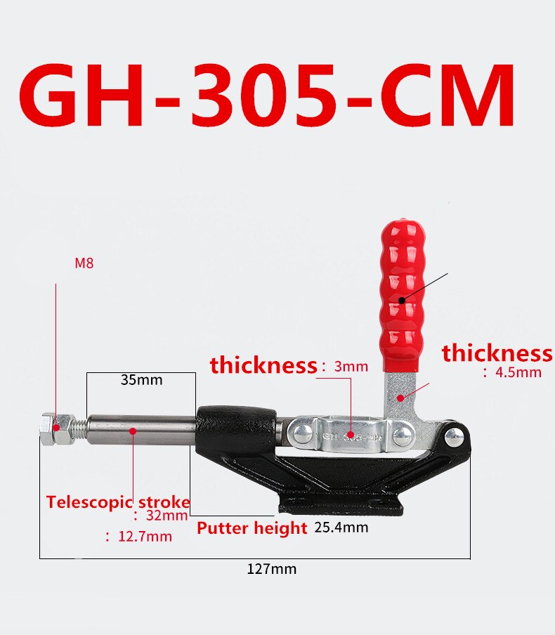 DE-STA-CO 1/pk Houd Klem 45KG Holding Capaciteit 66mm Lengte Quick GH-304/305-CM/EM /HM