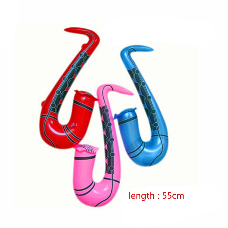 55Cm Opblaasbare Sax Saxofoon Muziekinstrument Speelgoed Themafeest Props Speelgoed Willekeurige Kleur Fun Shape Kinderen Speelgoed