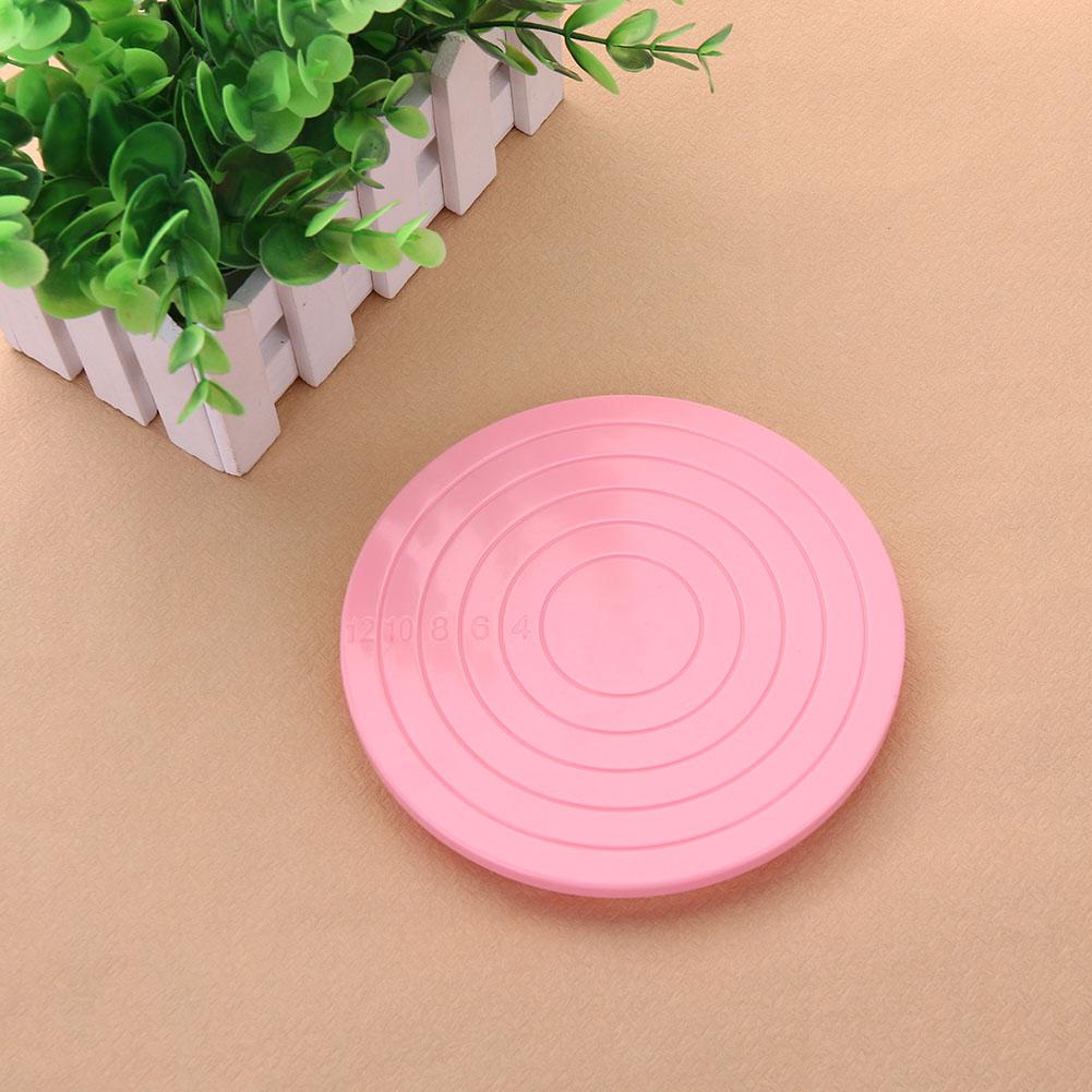 Decoração de bolo giratória de plástico de 14cm, base giratória para decoração de bolo, plataforma giratória de açúcar, mesa rotativa e decorativa de cozinha cozimento demais