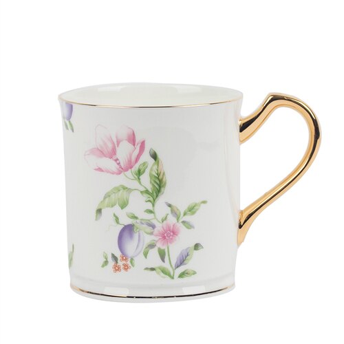 Nordic Stijl Koninklijke Thee Cup Schotel Wit Kleine Porseleinen Koffie Cup Set Theepot Luxe Drinkware Thee Kopjes En Schotel Sets tazas: Golden mug