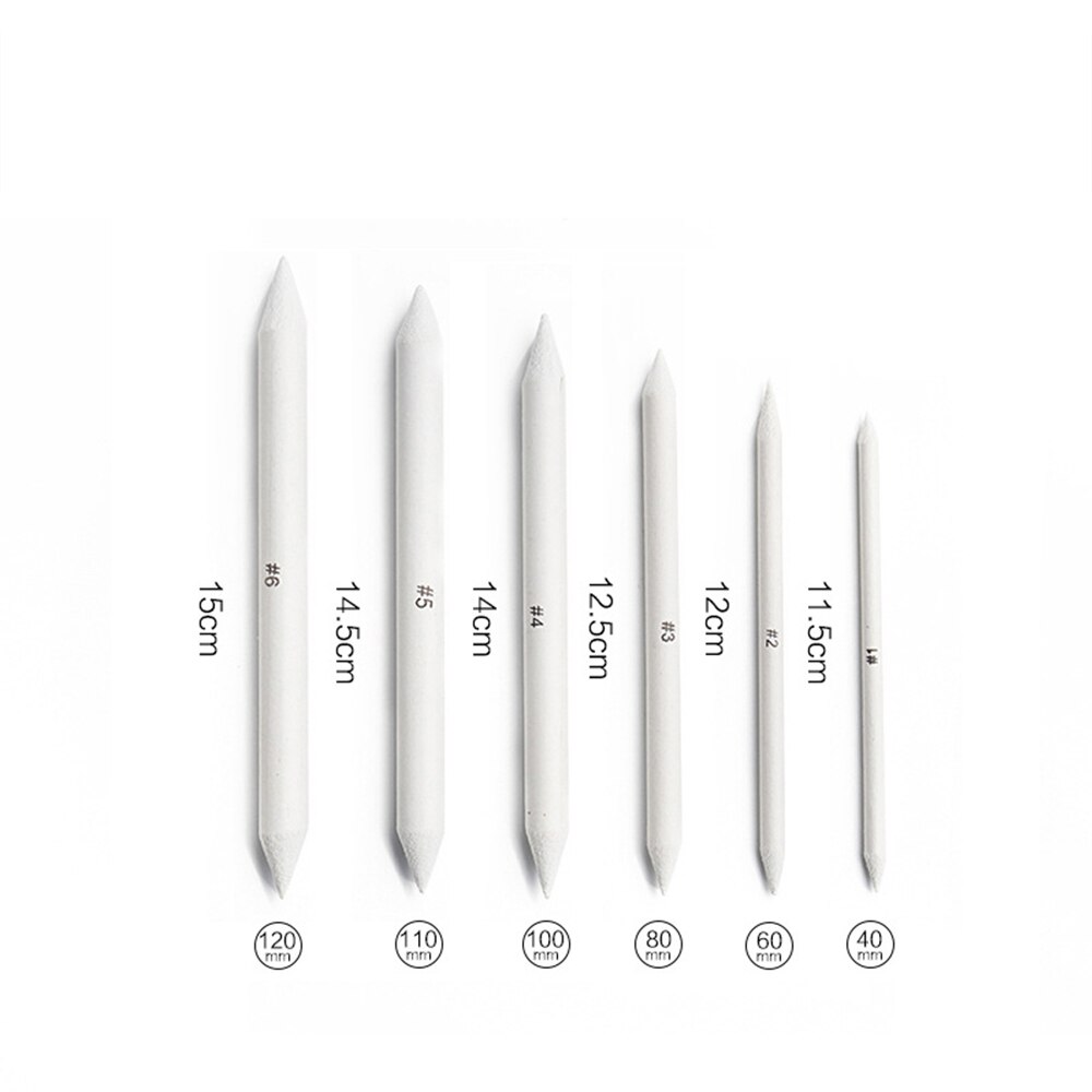 14Pcs White Drawing Charcoal Sketcking Tool Set Drawing Shading Tools for Sketch Art Blending Smudge Stump Stick