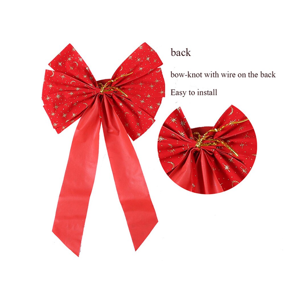 Kerstboom Decoratie Prachtige Rode Kerst Boog Kerstballen Xmas Boom Guirlande Versiering Strikje Hanger Diy Thuis Deocr