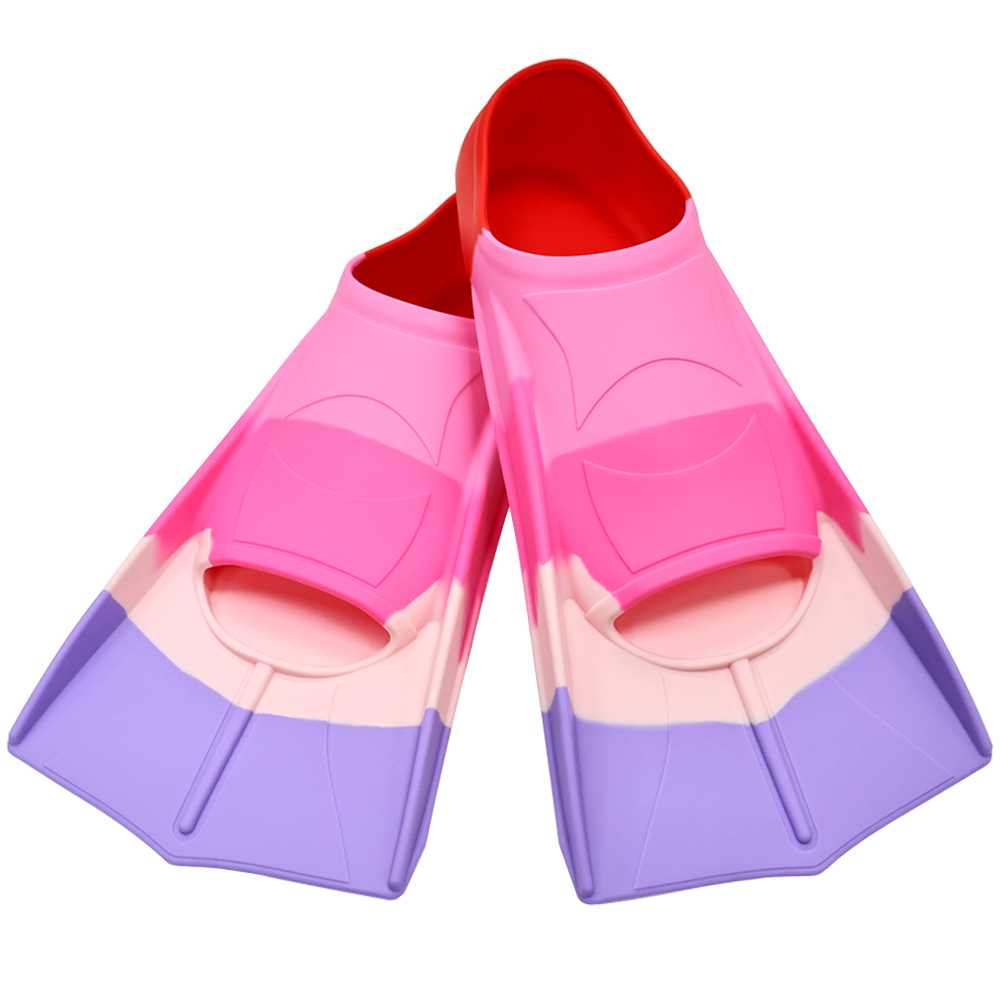 Silicone Fins Swim Training Snorkel Short Diving Flippers Frog Shoes Men Women Breaststroke Freesnorkel Swimming: M / Blue