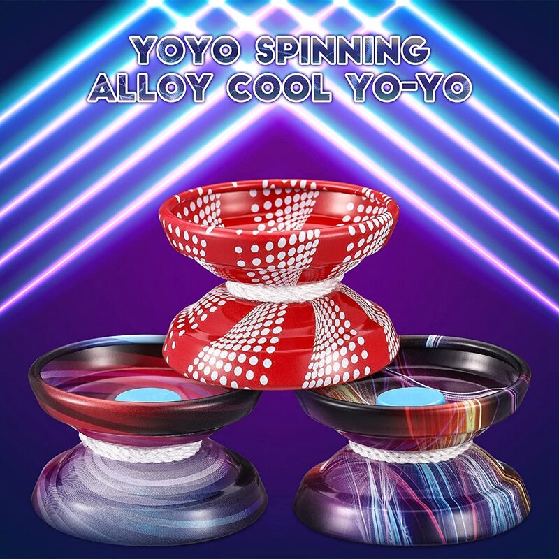 5Pcs Alloy Responsive Yoyo Balls Colorful Responsive Ball Metal Beginner String Trick Ball for Beginners, Adults Players