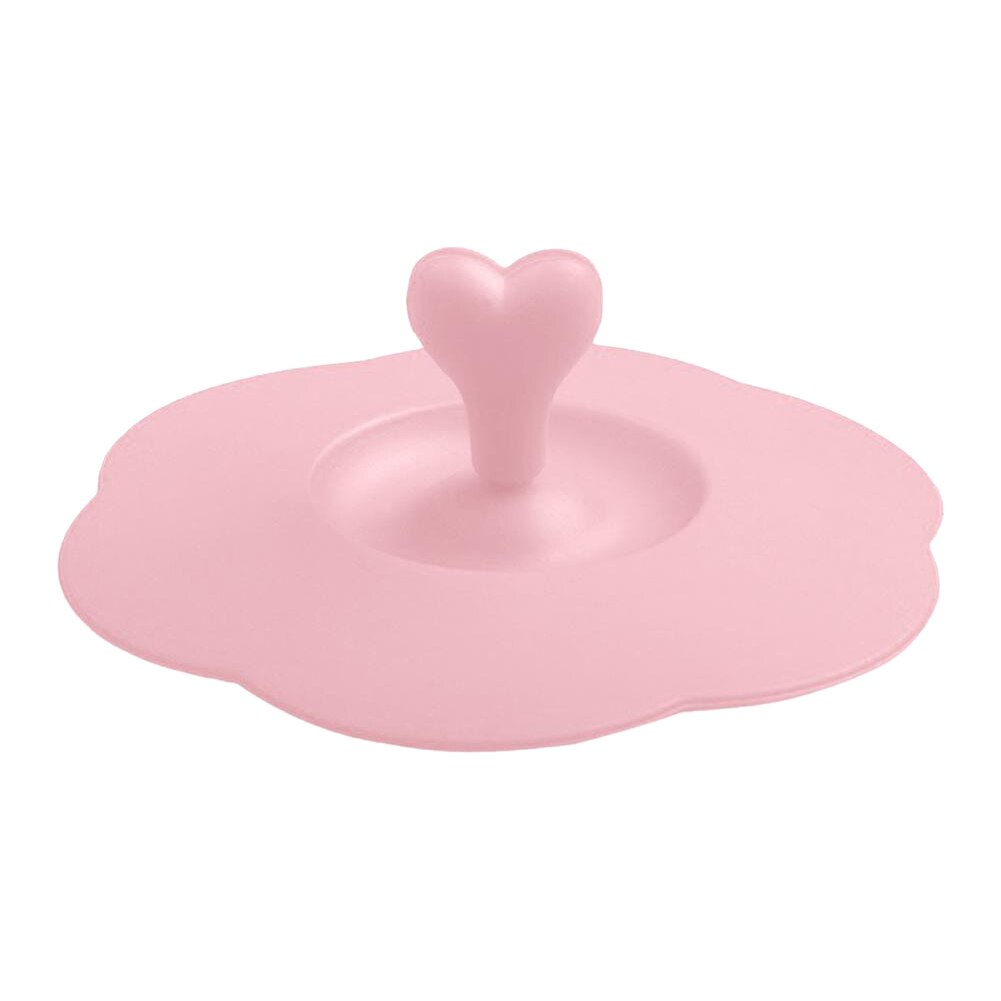 1 sztuk śliczne w kształcie serca może klip łyżka pokrywka na kubek 10.5 cm silikonowa pieczątka pyłoszczelna pokrywa szklana ceramiczna kubek z tworzywa sztucznego: różowy