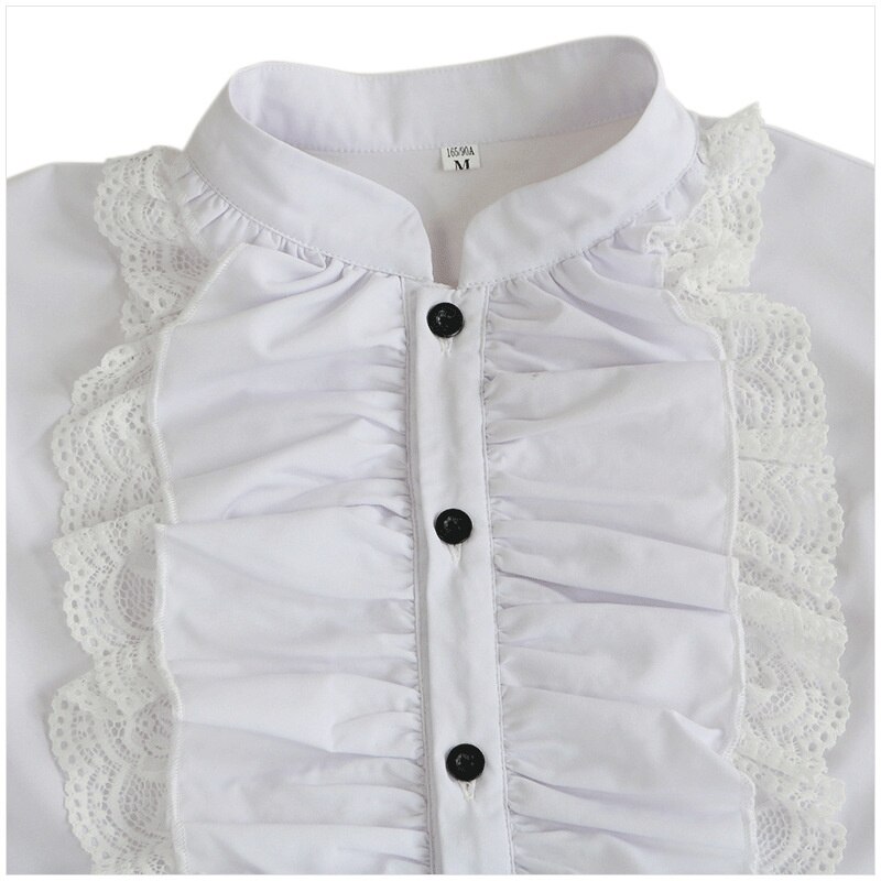 SYUHGFA-camisa pirata para hombre, ropa de vampiro, renacentista, Victoriano, Steampunk, gótico, con volantes, Medieval, Cosplay, Tops