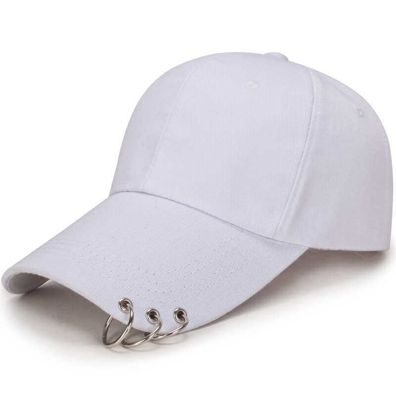 1 pièces chapeau de Baseball réglable de avec anneau Sports de plein air casquette de soleil pour les femmes hommes chapeaux de: white