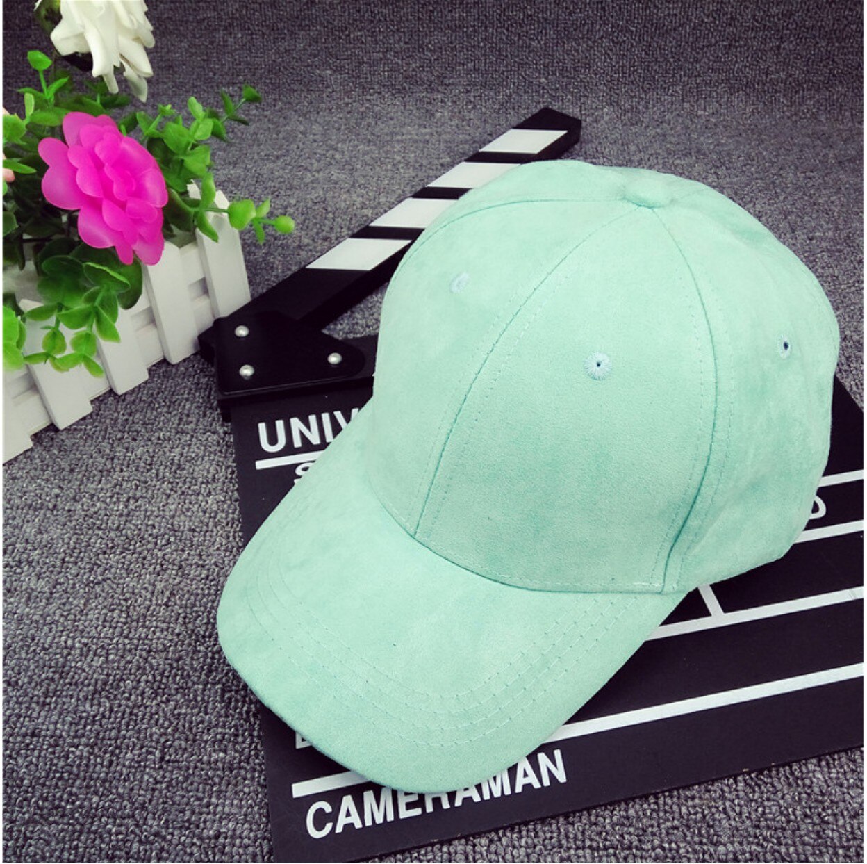 Women Men Unisex Chamois Baseball Cap Plain Blank Adjustable Hat Solid Distressed One Size Stylish Baseball Caps: Green