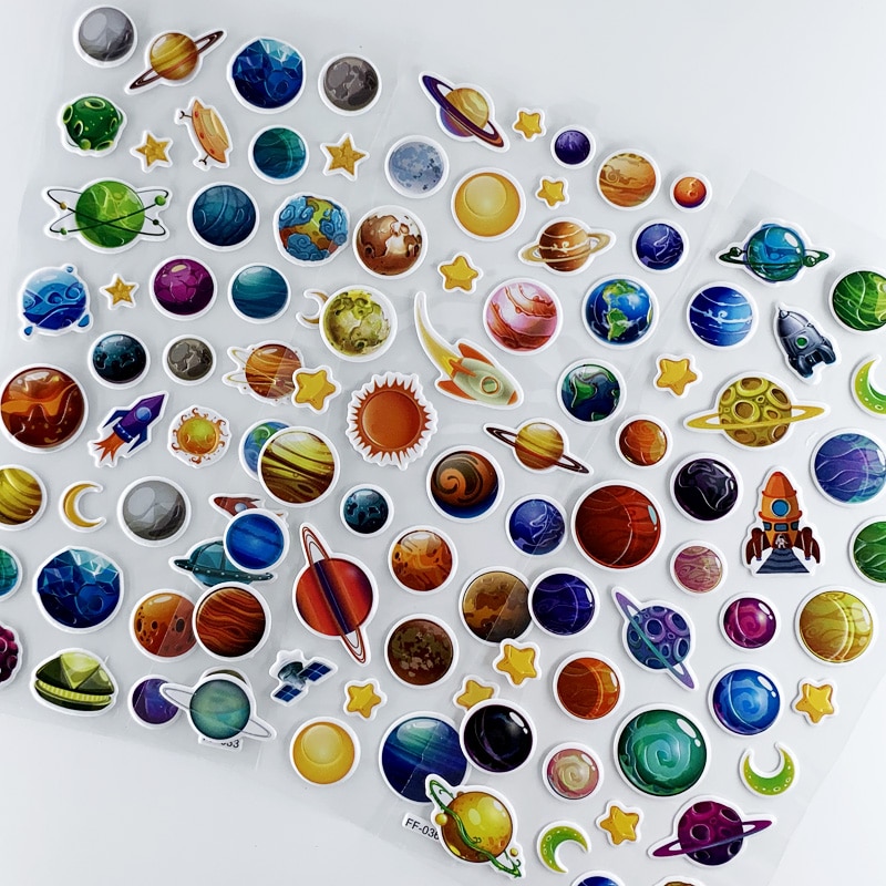 4 blätter/einstellen 3D Raum Planeten aufbringen blasiert Schaum Aufkleber für freundlicher Scrapbooking Aufkleber DIY Dekoration