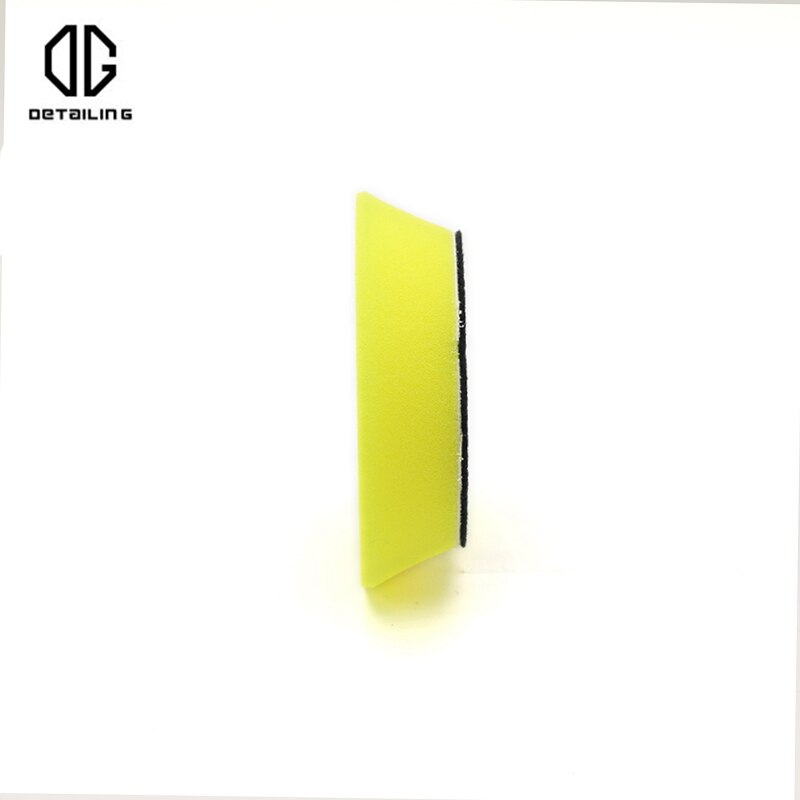 Szczegółowo 2 sztuk 80mm żółta gąbka średni podkrój lakier robić samochodu z pianki polerowanie Podkładka dla 3 cal polerka DA