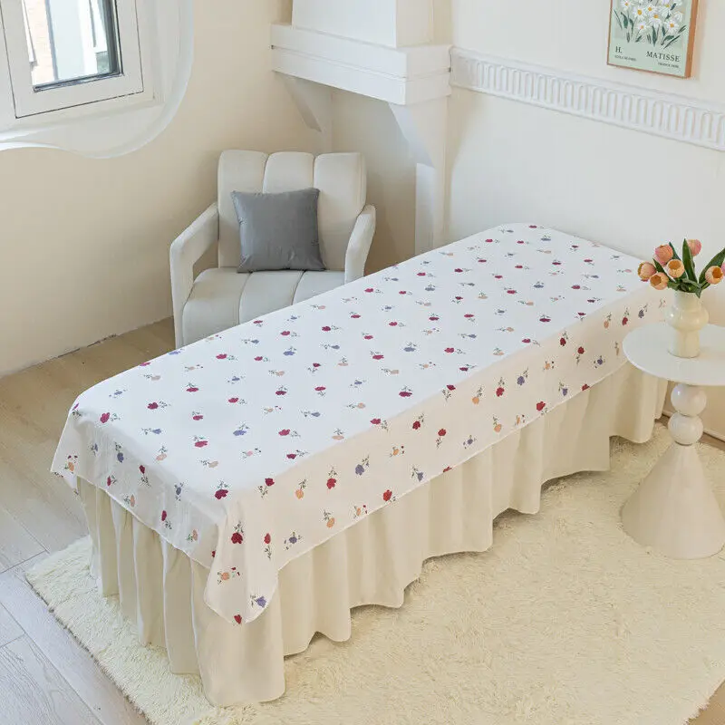 Sábanas de salón de belleza estampadas a la , cubierta de cama de masaje para Spa, ropa de cama con agujeros, cubierta de terapia de SPA de masaje Universal: Estados Unidos-Twin / Rosa