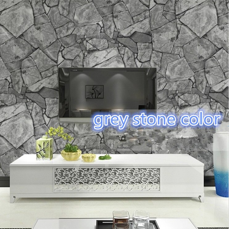3D PVC Stone Pattern Wallpaper Home Decor Bedroom Reading Room Wall Paper 0.53m*1m: 1905
