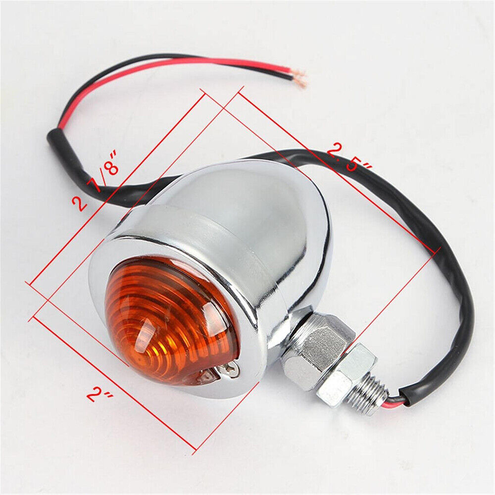 Intermitentes universales Retro para motocicleta Chopper Cafe Racer, luces de señal de giro para motocicleta, Scooters, indicador de Metal, 12V, Color cromado