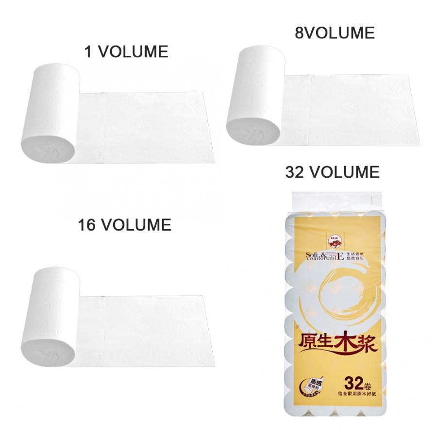4 Layers Thickened Wood Pulp Disposable Soft Tissue Toilet Paper for Hotel Home Restaurant Toilet Tissue Holder Roll Papers