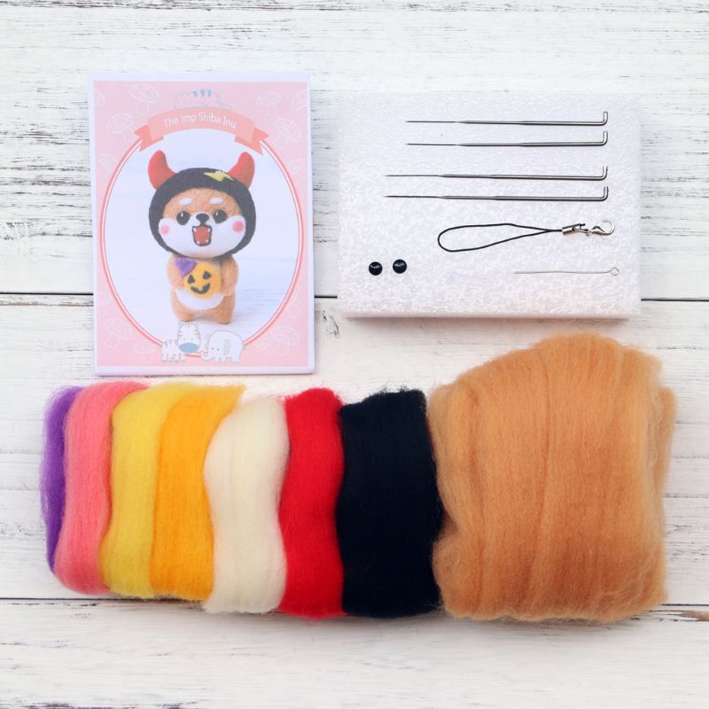 Lovely Dog Wool Felt Craft DIY Unfinished Poked Set Handcraft Needle Material
