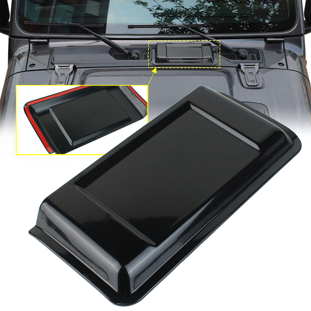 ABS Air Intake Hood Vent Scoop Outlet Cover Trim for Jeep Wrangler JL Black Chrome