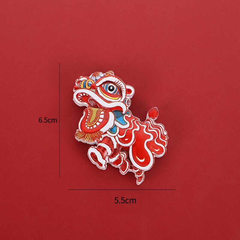 Chinese Style Cute Fridge Magnet Decor The Bride and Groom Magnet Wedding Decoration Chinese Dragon Dances Lion Year: 5