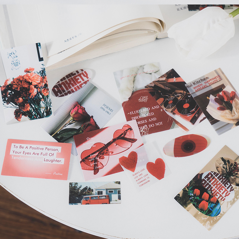 Yoofun 50 stk/pak ins æstetisk materiale pakke scrapbog dekorative papirer collage junk journal gør-det-selv tilbehør