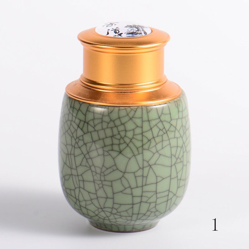 Celadon-latas selladas pequeñas para café, envases de metal para cereales, frutas secas, mini tanque de almacenamiento portátil para el hogar: 1
