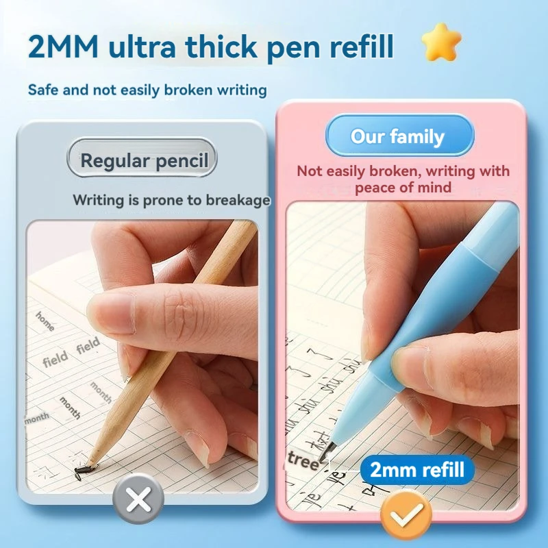 Ensemble de crayons mécaniques dauphin mignon de 2mm, crayon HB pour dessin de charpentier 2.0mm pour dessin, écriture, croquis, fournitures scolaires Kawaii