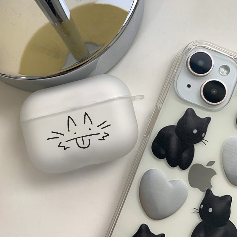 Grappige Cartoon Zwarte Kat Clear Oortelefoon Case Voor Apple AirPods 4 3e 2 Pro2 Transparante Cover Voor Airpod 1 3 Beschermende Box Shell