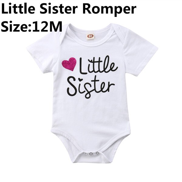 Neue lässig Neugeborenen Baby Junge Mädchen Sommer T-Shirt Kurzen Ärmeln groß Bruder Spitzen Kleine Schwester Strampler Nette Outfit 0-5 T: kleine Schwester 12M