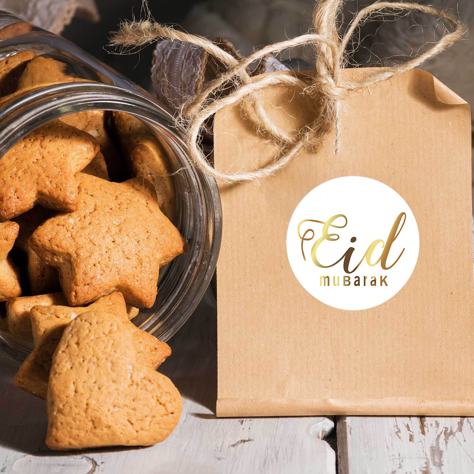 EID Mubarak Rollenaufkleber Ramadan Kareem Verpackung Siegelaufkleber Islam Muslim Festival Party Dekor EID Geschenketiketten