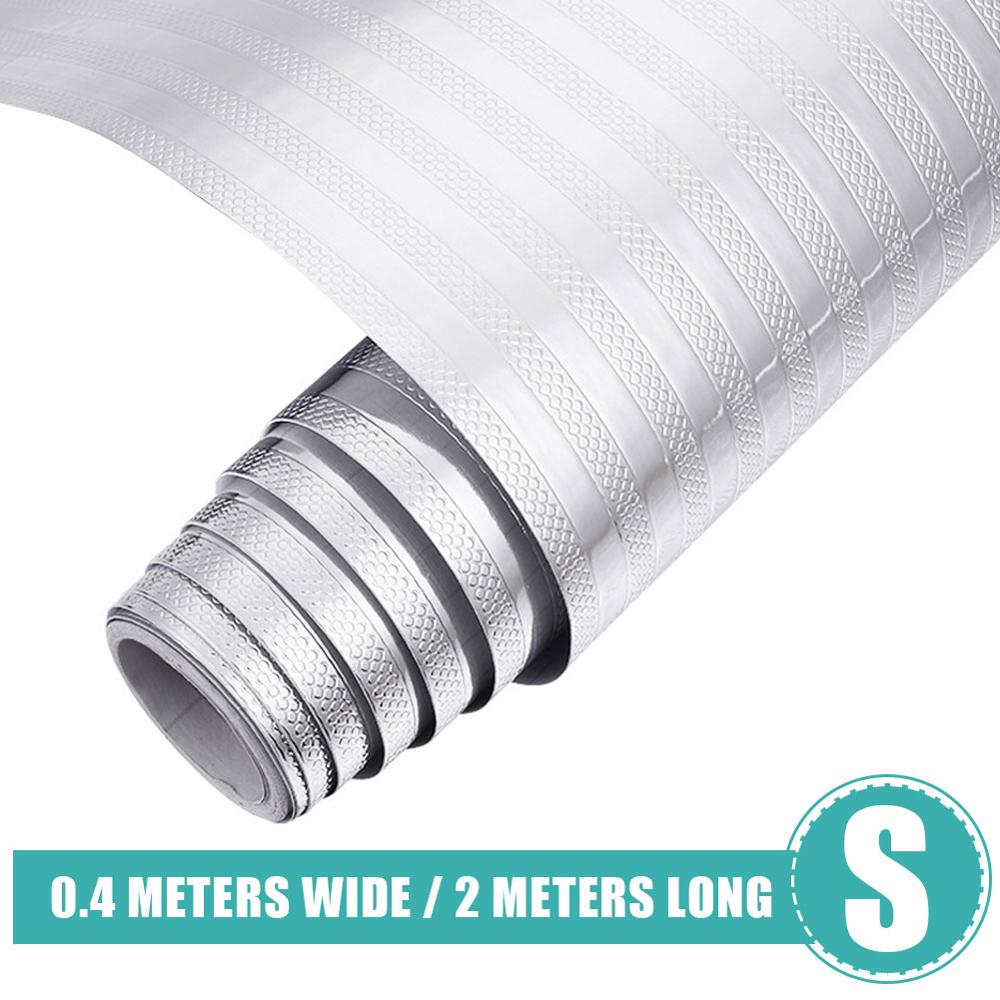 Aluminum Foil Stickers Kitchen Oil-proof Wall Stickers Waterproof Self-adhesive Wallpaper Kitchen Backsplash Striped Wallpaper: JJ2026105-S