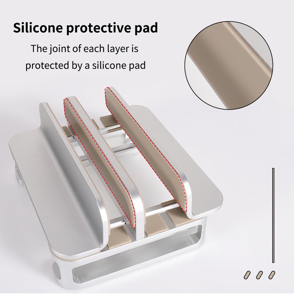 Aluminum Vertical Laptop Computer Stand Desktop Tablet Holder for 17 Inch Devices: Silver