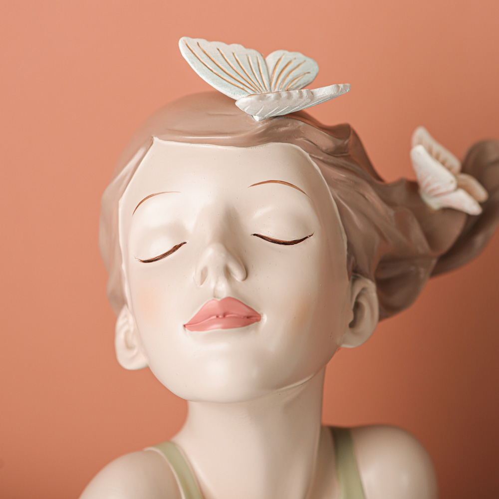 Sommerdekorationer sommerfugl pige statue dejlig til ven stueindretning bogreol tv skab boligindretning