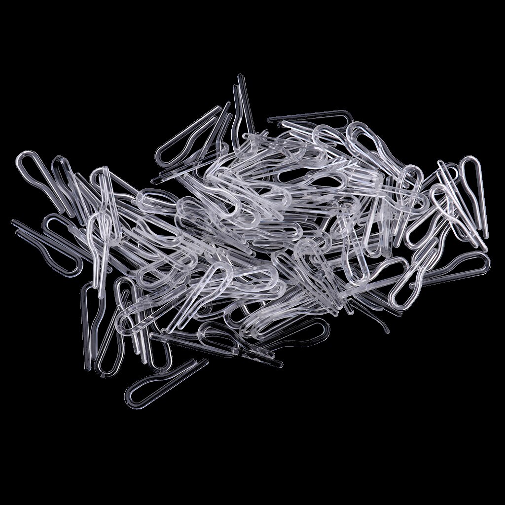 100 Pieces Clear Plastic Peg Clips Shirt Collar Bars Pins Clothes Packaging