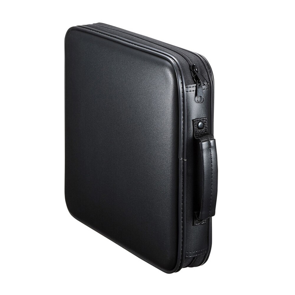 Portable Storage Box Travel DVD VCD Wallets CD Case Hard Shell Anti Scratch Double Zipper Black Home 160 Capacity Disc Organizer