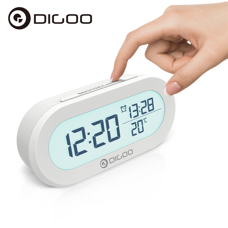 DIGOO LED Digital Alarm Clock Backlight Snooze Mute Temperature Display Desktop Electronic Backlight Table Clocks Desktop Clock