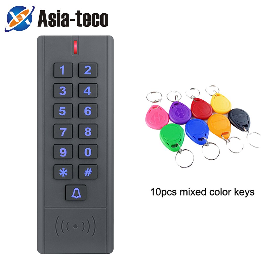 1000 User DC 12V-24V RFID 125Khz Access Controler Wiegand 26 input output Proximity Entry Door controler Waterproof A9-DEM: A9 10 color key