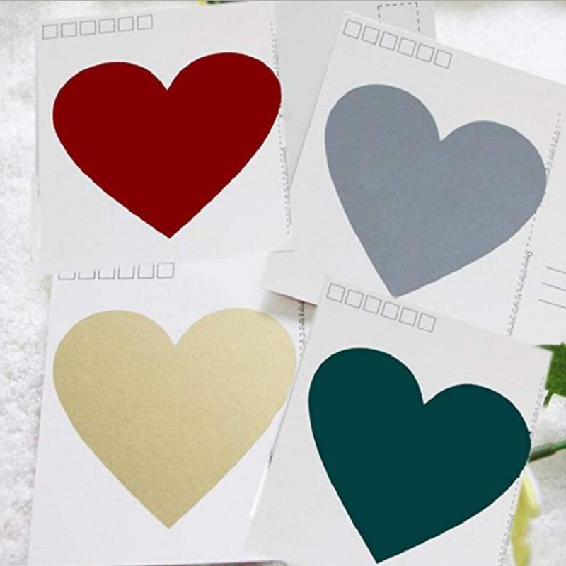50pcs/lot Kawaii Golden Red Heart Dialog Scratch coating Sticker DIY Multifunction scraping sticker Decoration label