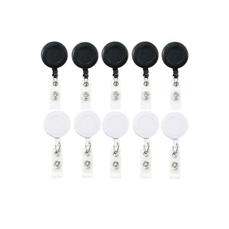 10 Pieces Retractable Badge Holder ID Badge Reel Clip on Card Holders with Alligator Clip 5 Black 5 White: Default Title