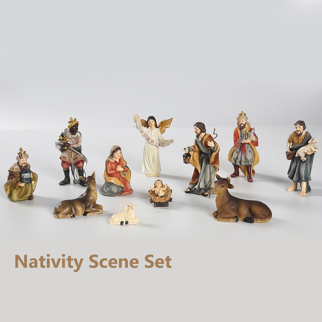 Christmas Traditional Nativity Scene Figurines Set Xmas Decorations Decor