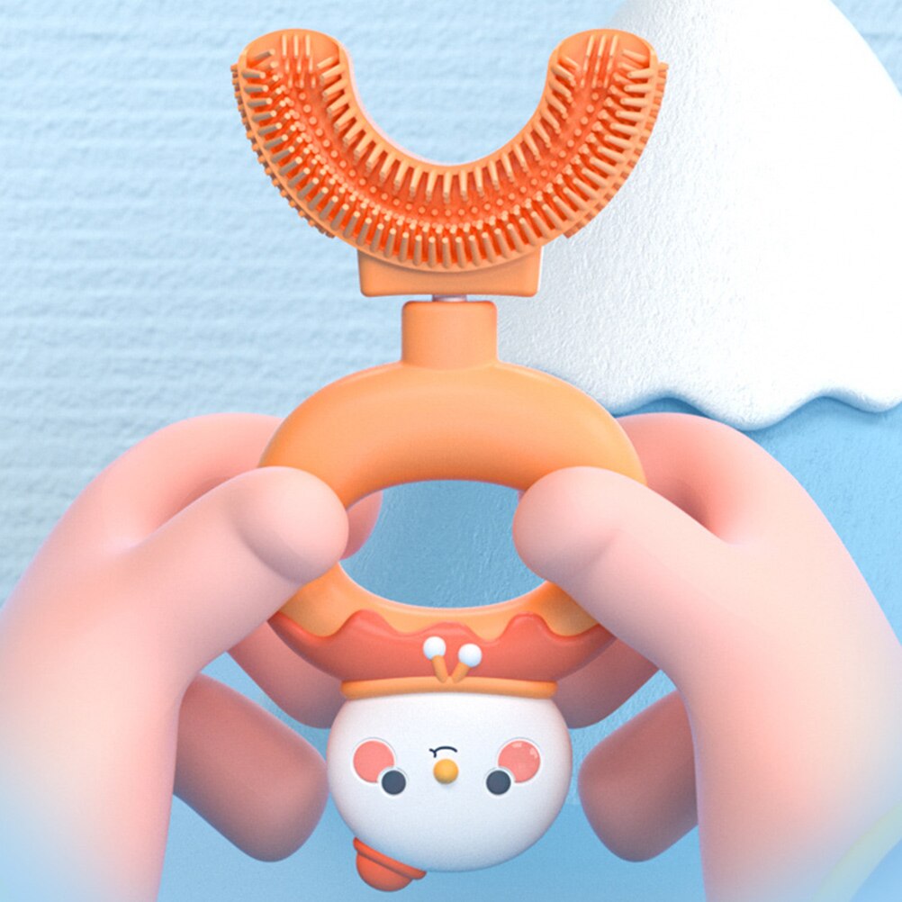 1 Set spazzolino da denti per bambini spazzolino da denti manuale a forma di U detergente per denti in Silicone per viaggi a casa
