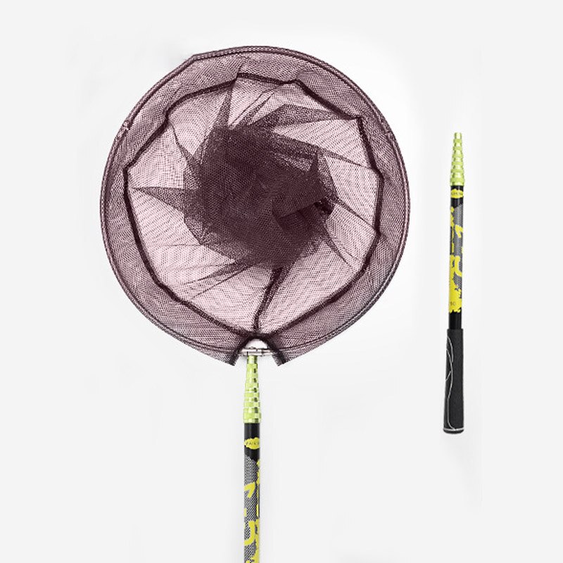 2.1M Collapsible Catch Fishing Net Foldable Carbon Long Handle Telescopic Fish Catching Landing Nets Gear