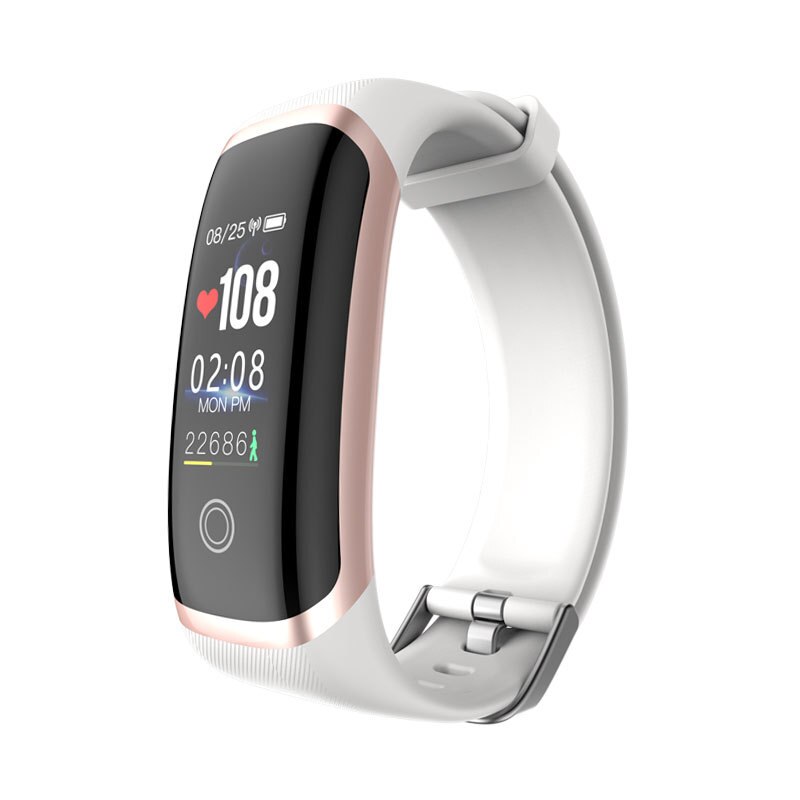 Letike m4 atividade rastreador feminino pulseira inteligente em tempo real dinâmica freqüência cardíaca e monitor de pressão arterial esporte banda preto ajuste masculino: white