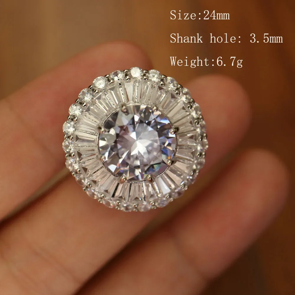 5pc Luxury Crystal buttons for clothing Cubic zirconia button for coat Decorative CZ sewing buttons for suits cardigan: black