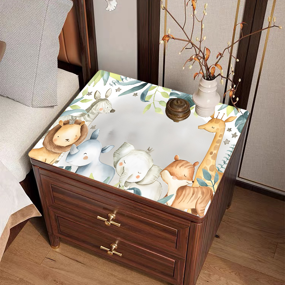 Animal Pattern Kitchen Tableware Dish Drying Mats Desk Drain Pad Heat Resistant Counter Top Mat: 45x70cm / Burgundy